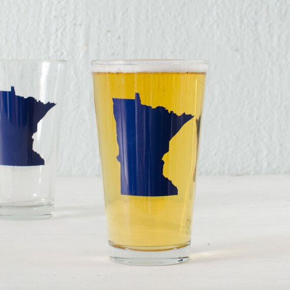 Minnesota pint glass set of 2 SCREEN PRINTED pint by vital