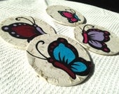 Butterfly Hanji Paper Magnets Colorful Butterflies Zen Asian Decor Handmade (set of 4) - HanjiNaty