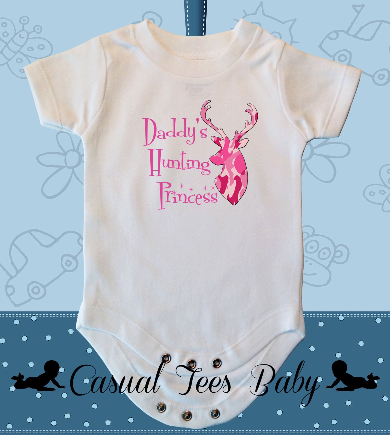 Items similar to Daddy's Hunting Princess Funny Baby Girl Bodysuit or Toddler Tee on Etsy