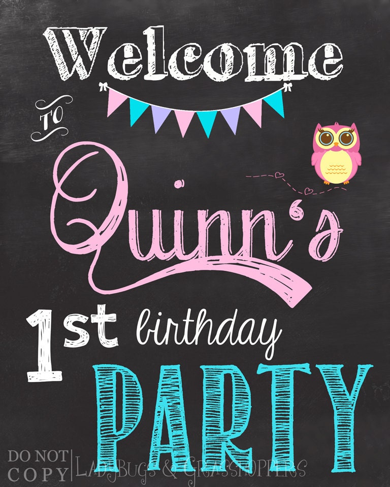 Birthday Sign Chalkboard Poster 4 by