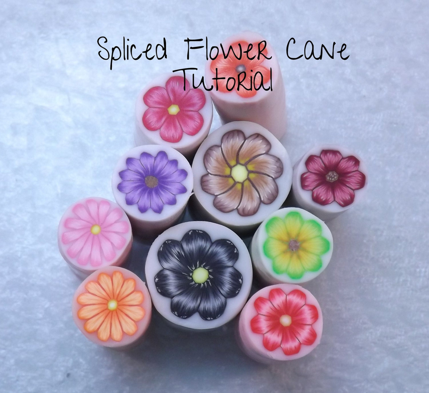 Tutorial Polymer Clay Cane Simple Spliced Flower How To