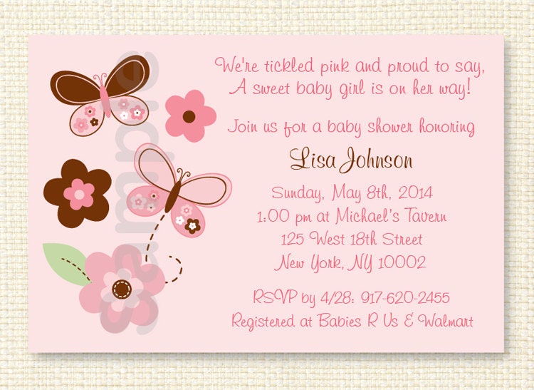 Butterfly Flower Baby Shower Invitation Printable Il_570xn