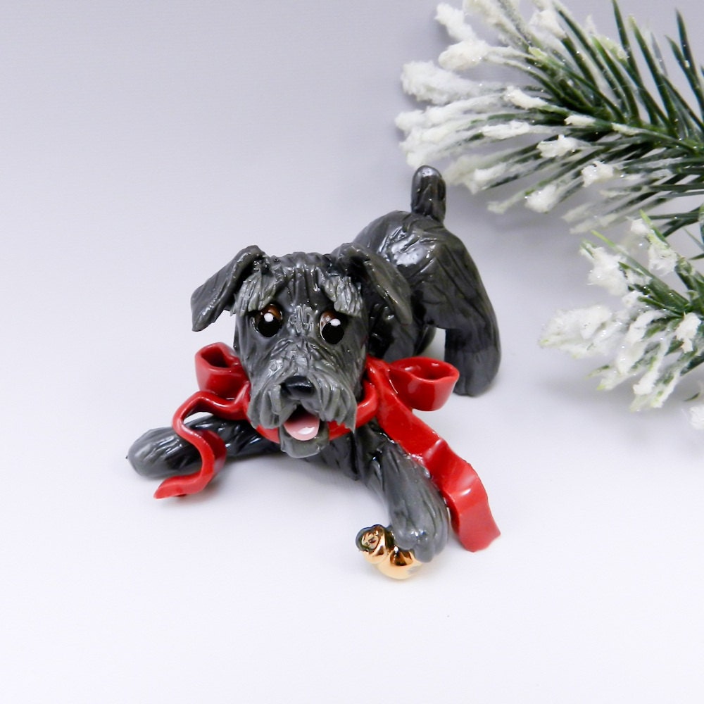 schnauzer christmas ornament red ribbon by themagicsleigh schnauzer christmas ornament red ribbon by themagicsleigh