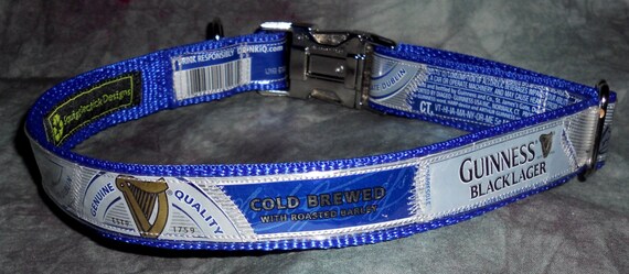 Adjustable Dog Collar from Recycled Guinness Beer by squigglechick