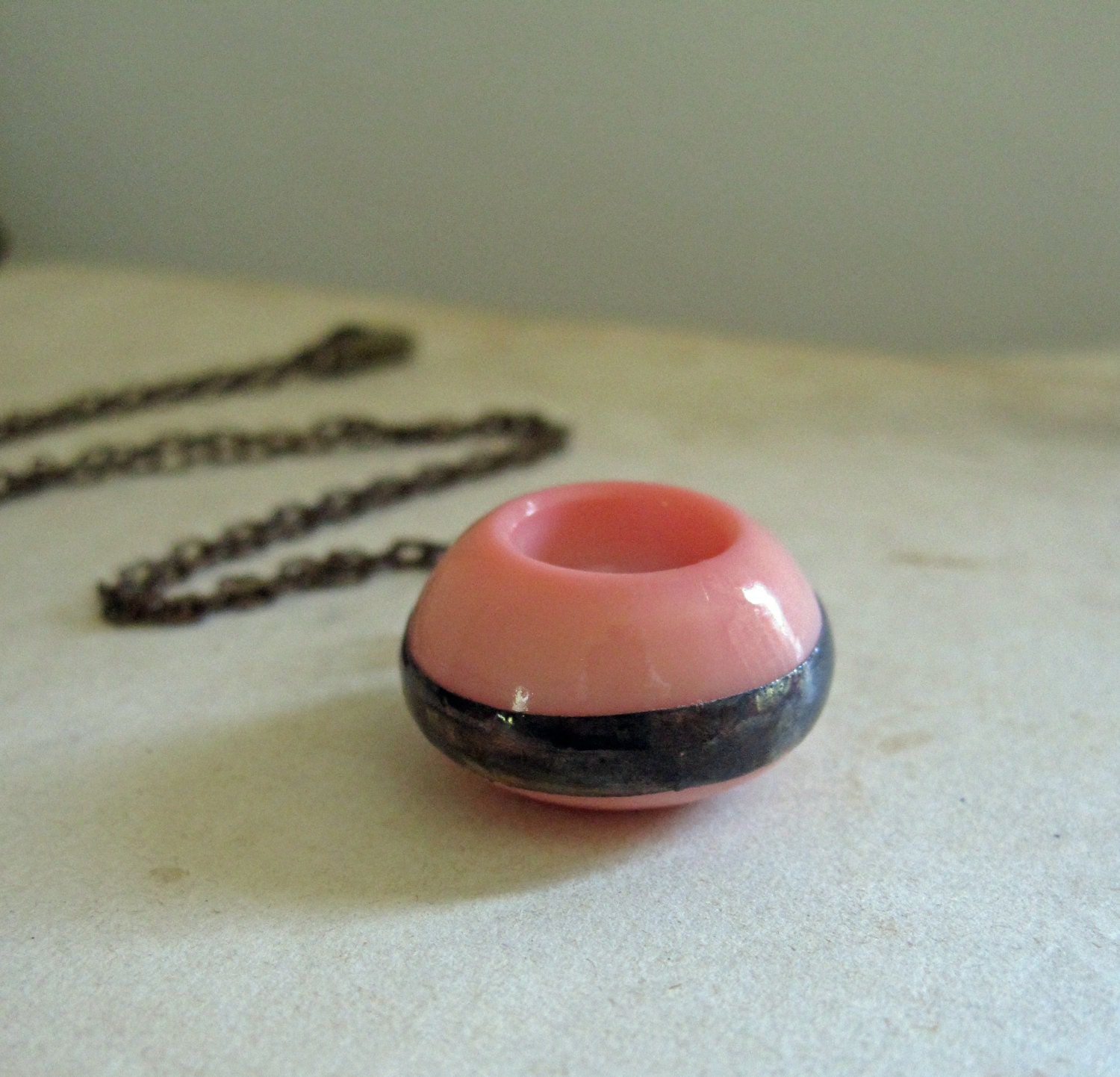 Pink Retro Button Necklace Mod