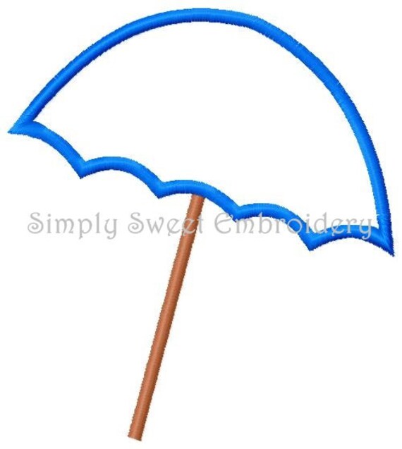 Beach Umbrella Machine Embroidery Applique by SimplySweetEmbroider
