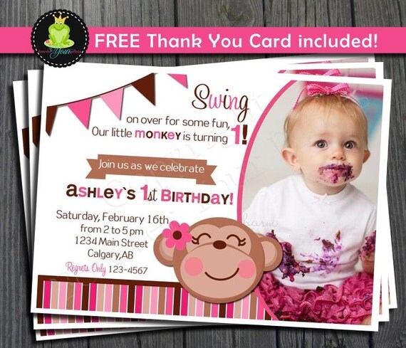 Monkey Birthday Invitation - Monkey Party Invite Il_570xn
