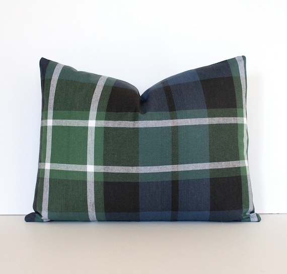 Modern Plaid Designer Pillow Cover lumbar 12x16 by WhitlockandCo