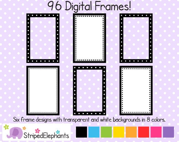 Rectangle Digital Frame Collection 2 Clip Art by StripedElephants