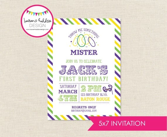 DIY, Mardi Gras Party or Birthday Invitation Il_570xn