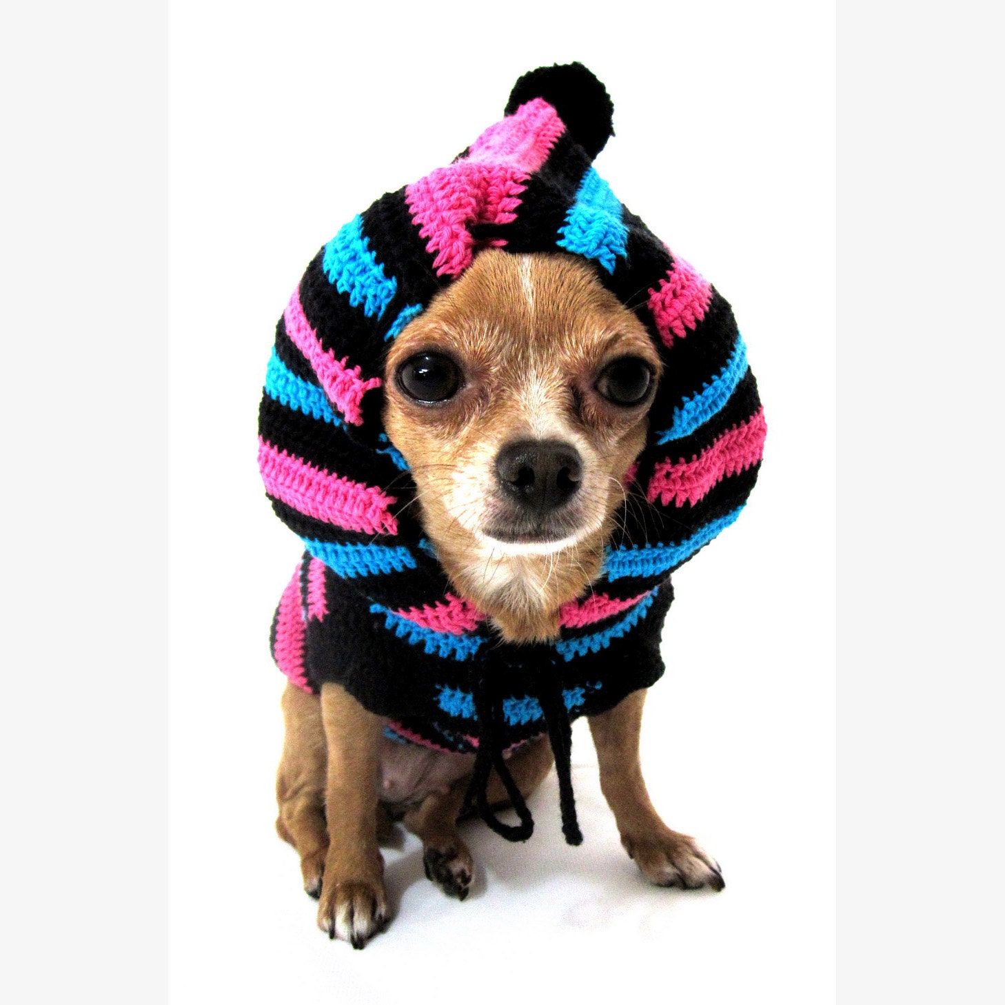 Funny Cute Chihuahua Dog Hoodie Sweater Crochet Knit by myknitt