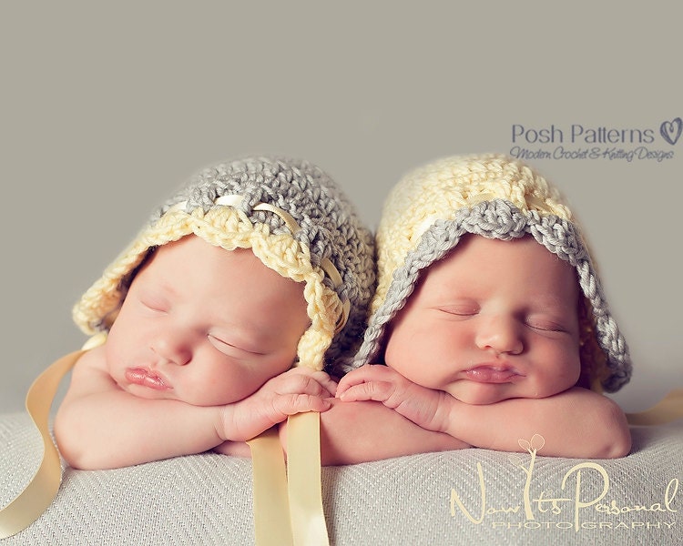Crochet PATTERN Vintage Baby Bonnet Crochet Hat by ...