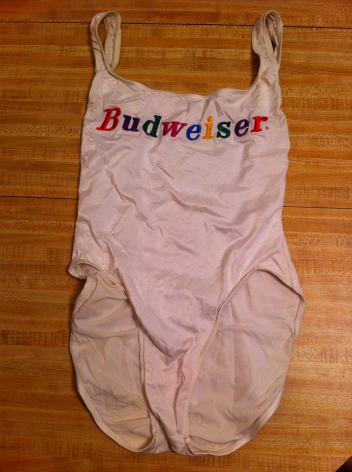 Budweiser Beer Vintage Beach Bikini Swimsuit Size