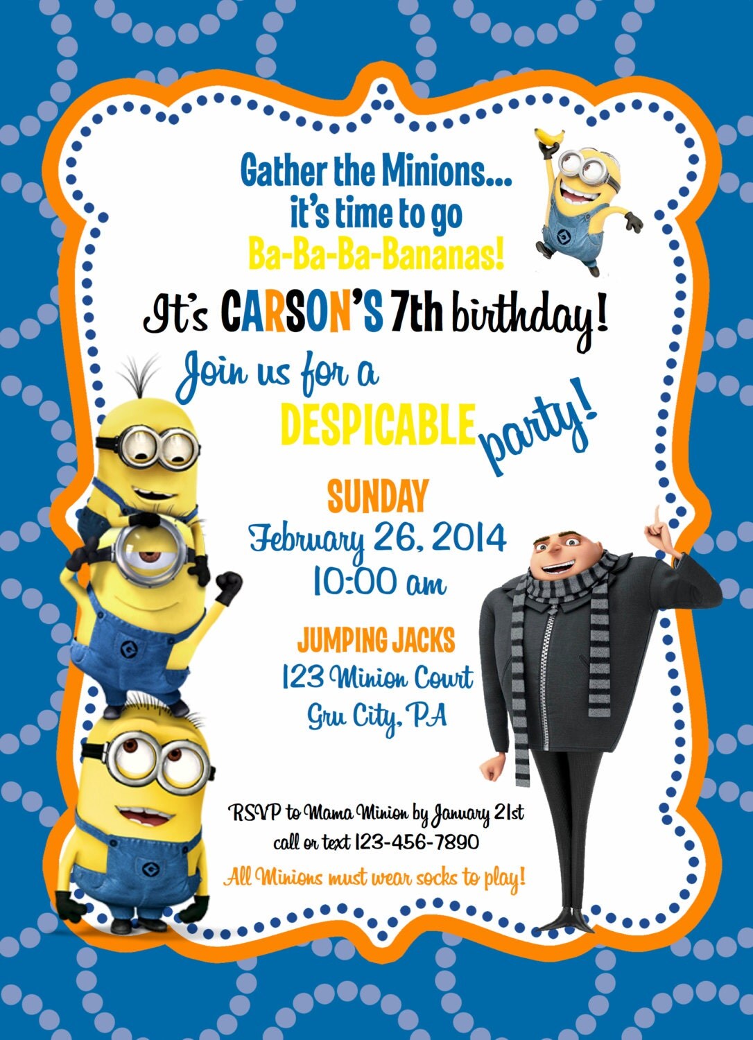 minions printable invitations That are Fabulous Aubrey Blog