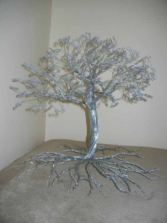 Twisted wire metal tree sculpture decoration by WeDreamInColors
