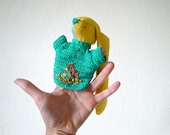 Crochet and stuffed bunny puppet OOAK. Eco design rabbit softie in woodland style. - SoffittaBluebird