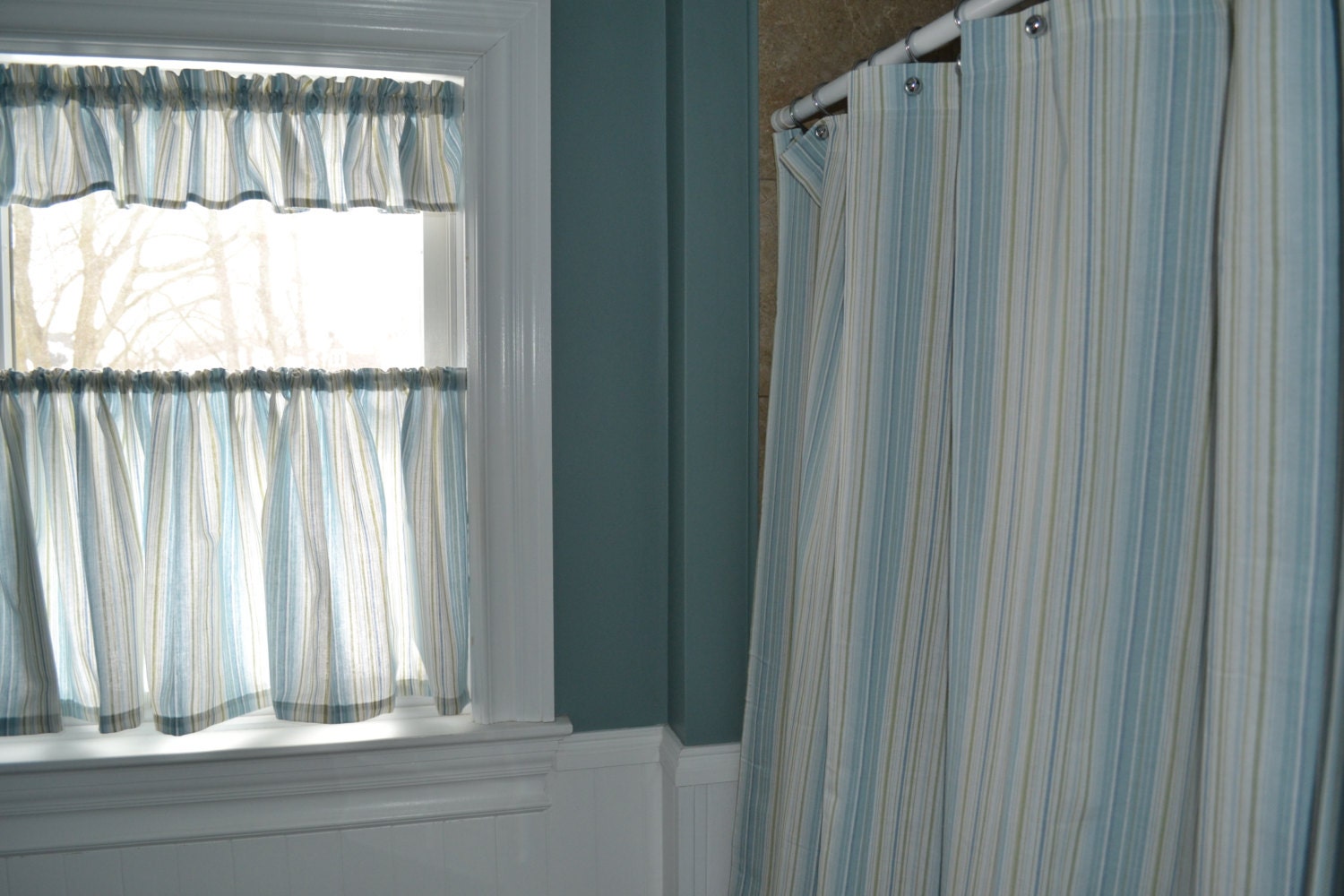 Items similar to Bathroom Shower Curtain with Matching