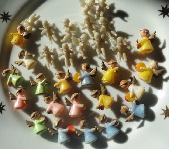 Plastic angels 29 mini angels mixed media art by raspberryrobin