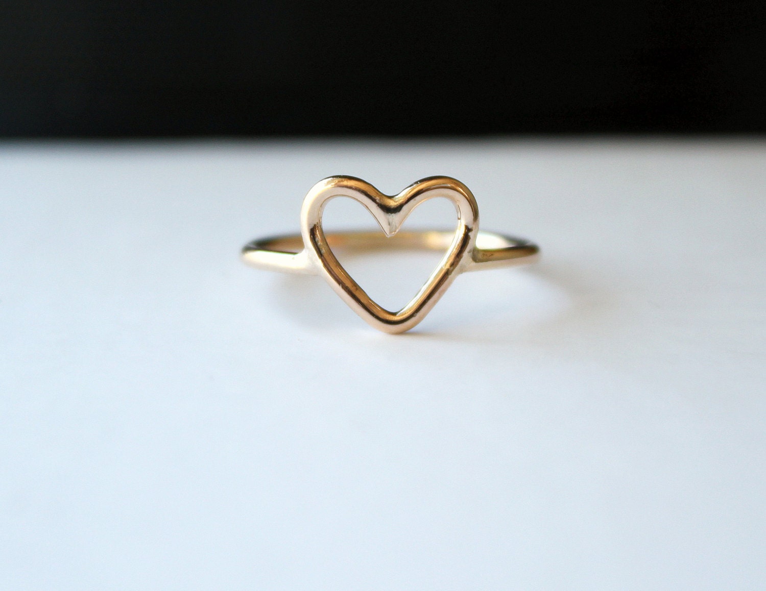 14kt Gold Filled Open Heart Ring//Handcrafted - BruteBeauti
