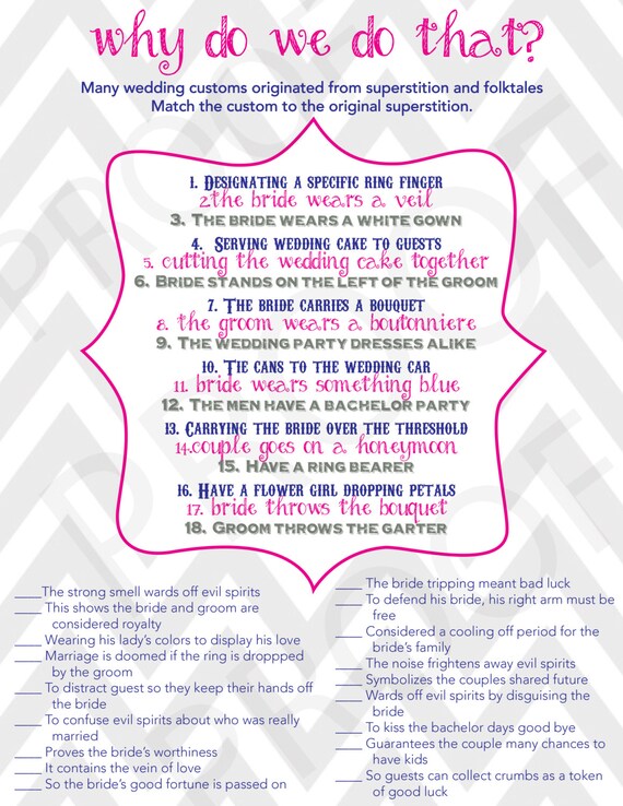 Instant Download Bridal Shower Game Why do we by AestheticJourneys