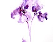 Original Watercolor Painting of Abstract Minimalist Flower. Purple Minimalist Floral Wall Art. - CanotStop