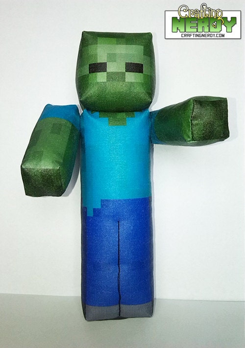 Plush Minecraft Inspired Zombie toy by CraftingNerdy on Etsy