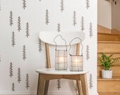Siberian Taiga Scandinavian Wall Stencil, Decorative Tree Stencil for DIY project, Wallpaper look and easy Home Decor, Ethnic, Tribal style - StenCilit