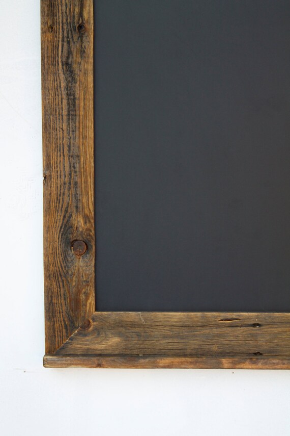 Wood Chalkboard With Ledge Reclaimed Wood Frame By Hurdandhoney