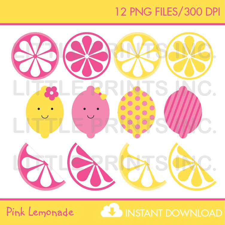 Pink Lemonade Clip Art INSTANT DOWNLOAD Il_570xn