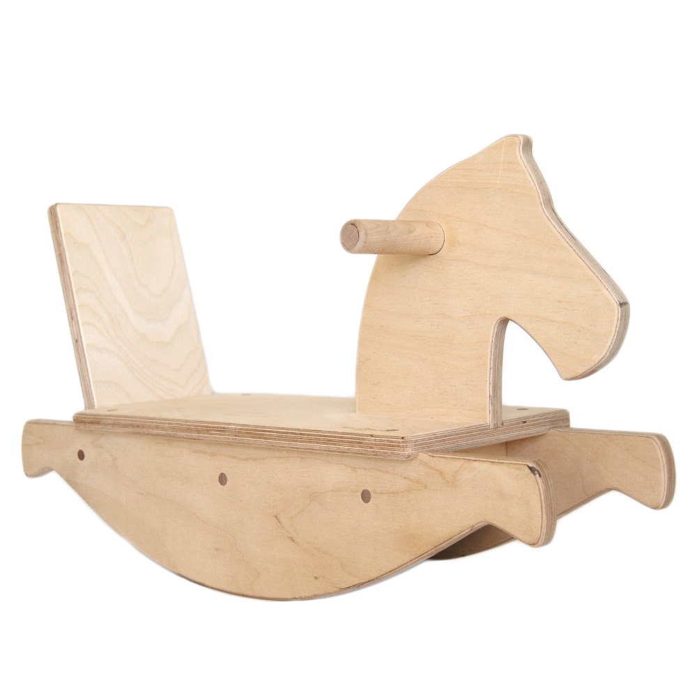 wooden riding rocking horse