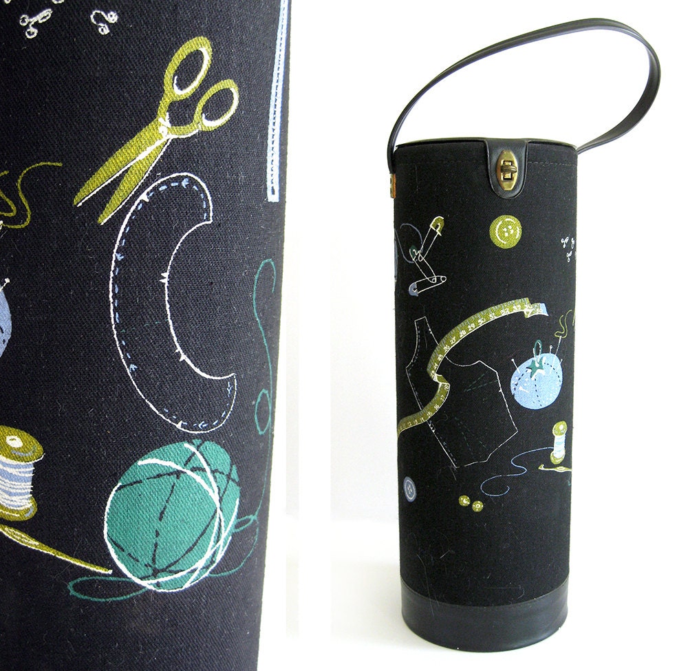 1950s Vintage Knitting Needle Case or Tote Fun by vintagedame