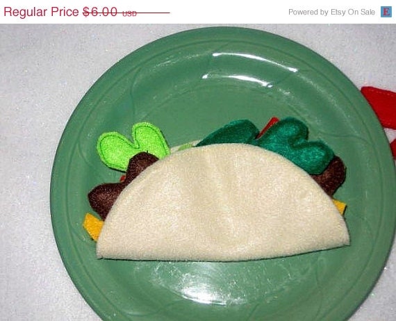 END OF YEAR Pretend Play Felt Bean Or Meat Taco Il_570xn