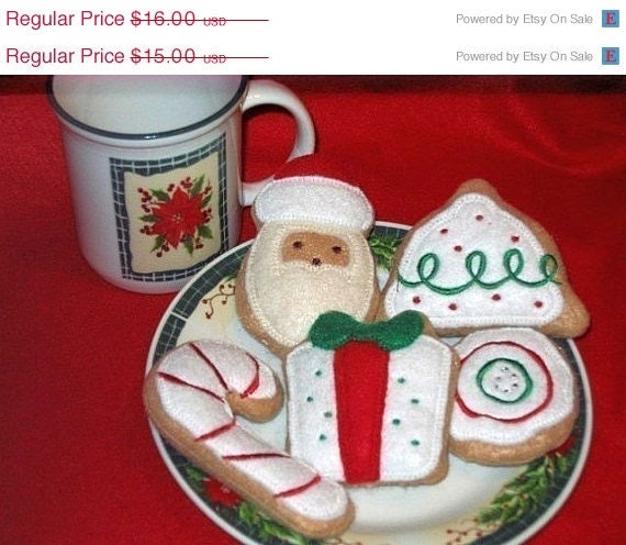 END OF YEAR Felt play Christmas Cookies Set Of 5 Play food Pretend food Perfect for play kitchens Il_570xn