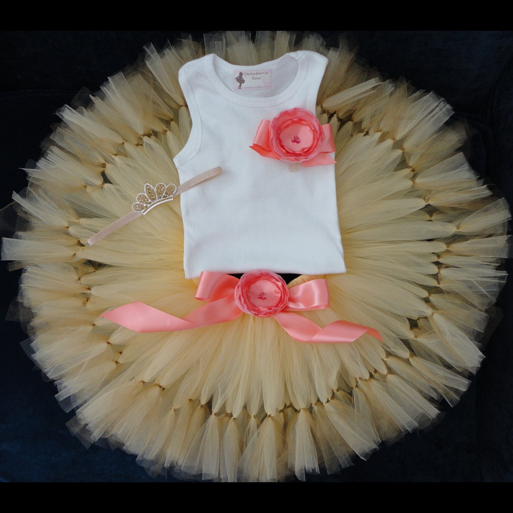 Baby Girls Birthday Tutu Dress 1st Birthday by StrawberrieRose