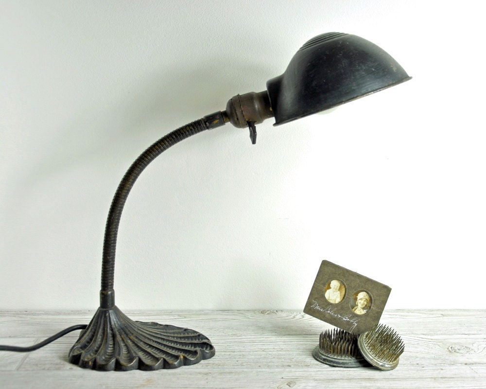 Vintage Gooseneck Desk Lamp / Industrial Lighting by HavenVintage