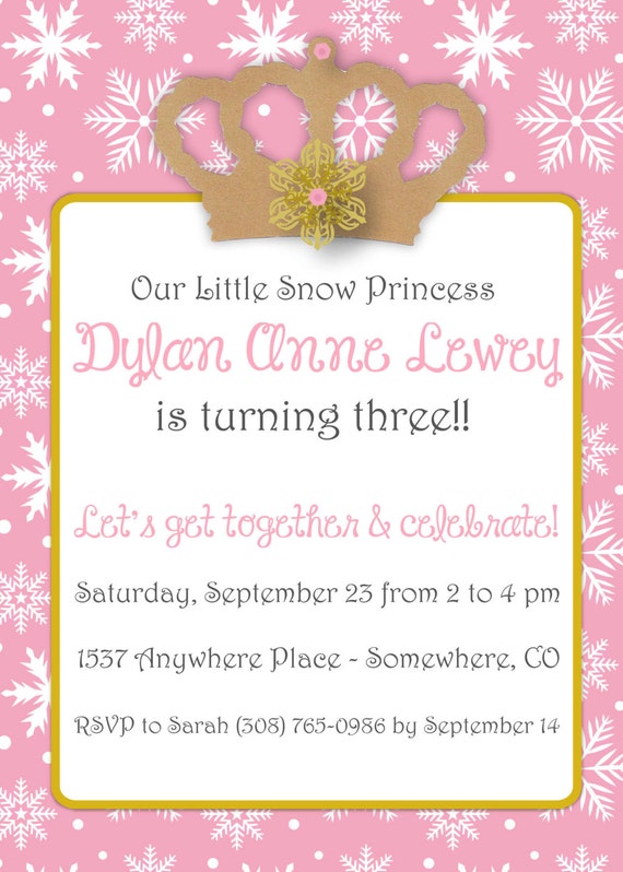 Snow Princess Invitations-Printed with Envelopes-15 Il_570xn