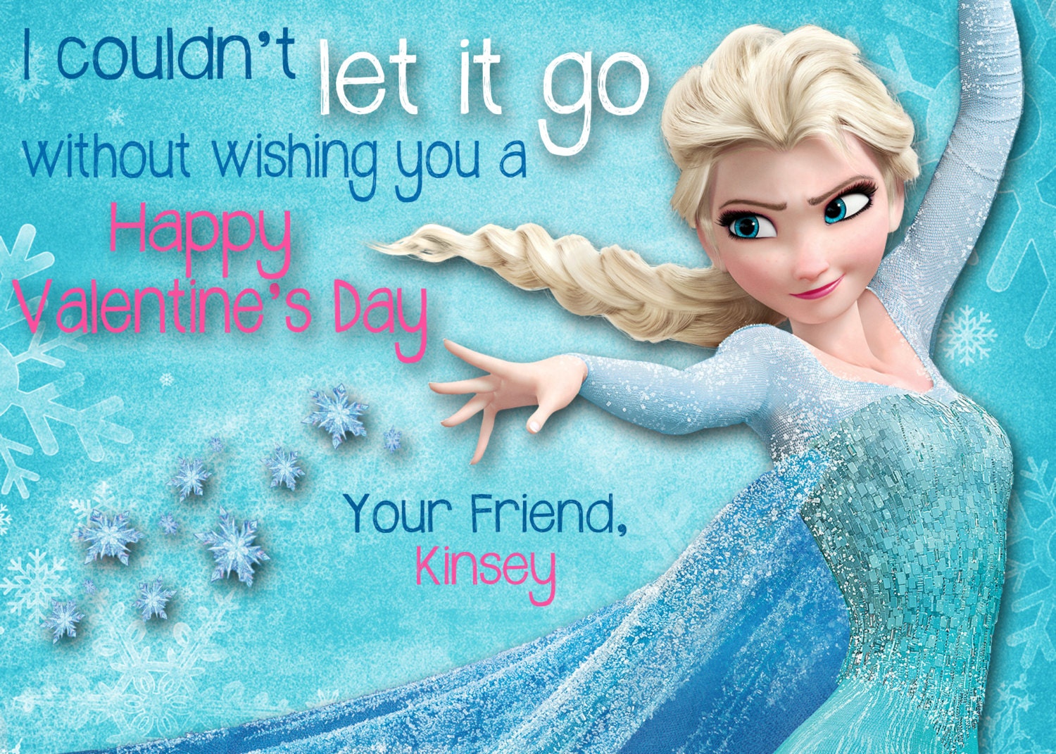 Items similar to Disney's FROZEN Valentines Cards Custom ...