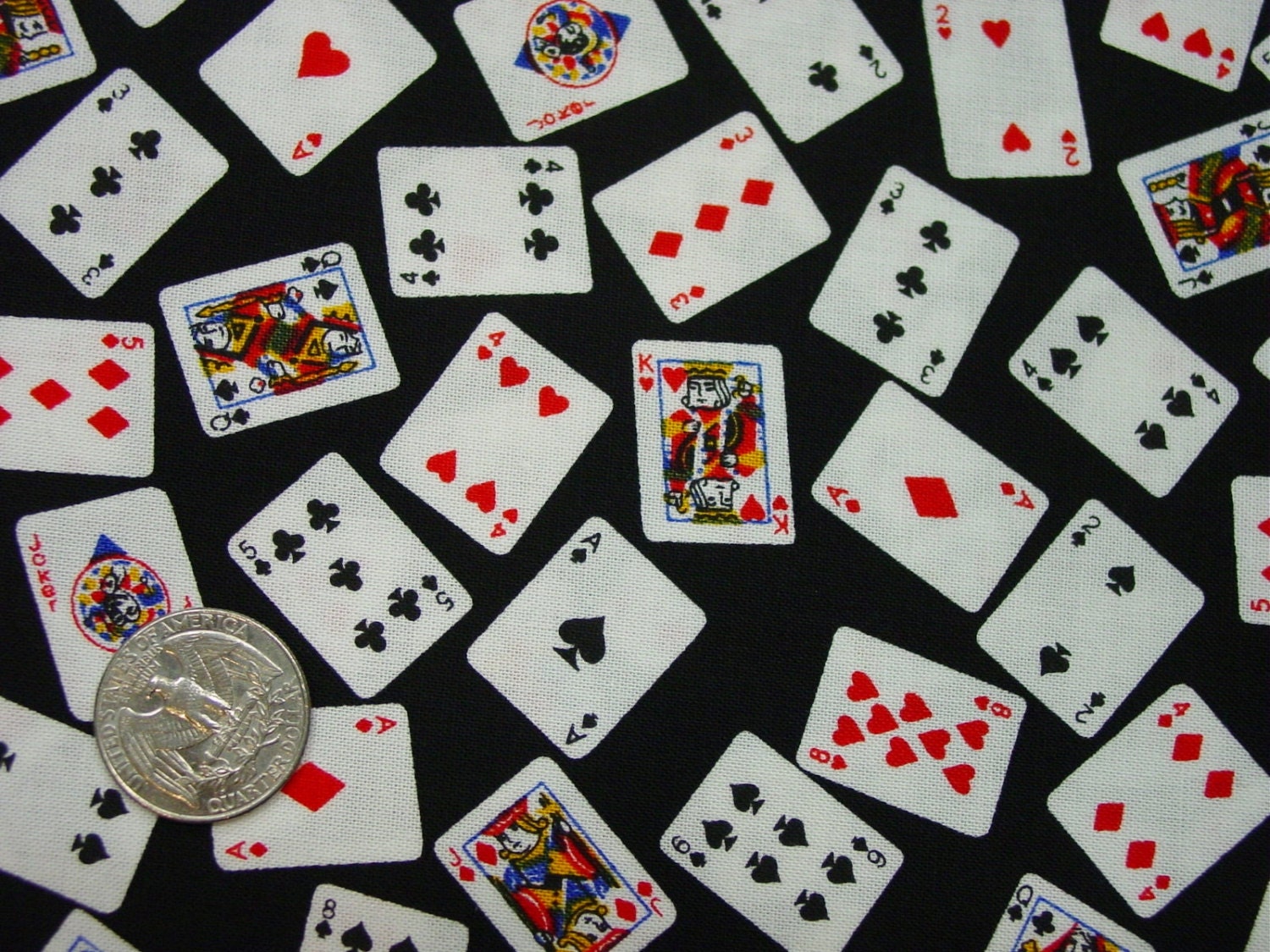Novelty Cotton Fabric Playing Cards Robert by auntnonniesnest