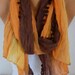 ON SALE - Ombre Scarf -- Shawl Scarf - Batik Design - Cowl Scarf bridesmaid gift Women's fashion - Pompom Scarf