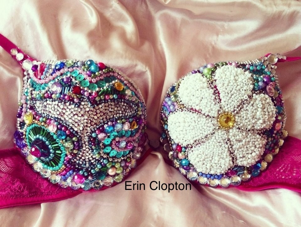 Tiesto EDC inspired Cupcake Bra- Jeweled, Sequined and Beautifully Outrageous.