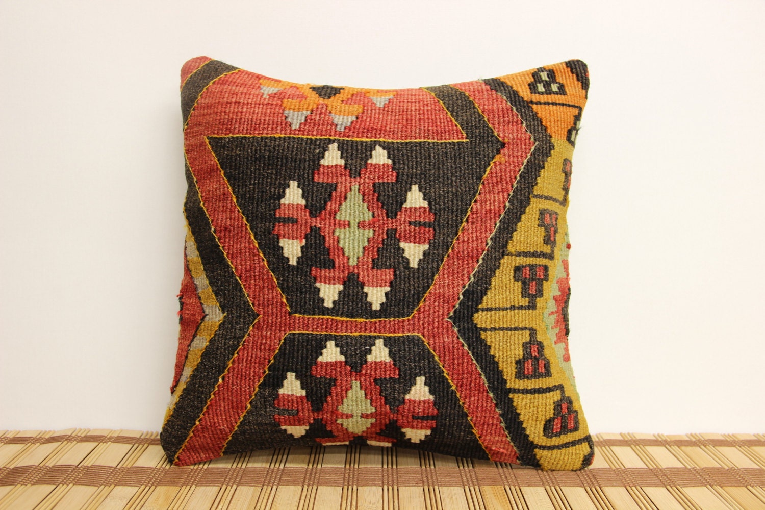 Throw Pillow Kilim Pillow 12 x 12 Decorative by kilimwarehouse
