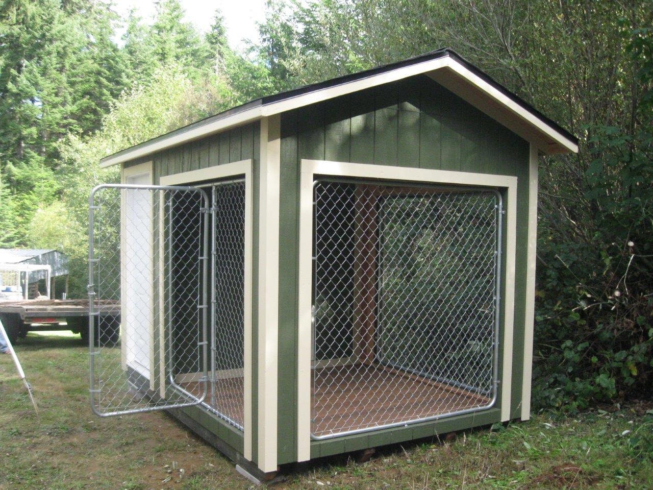 8x12 k9 Kennel with 4x8 dog house and 8x8 by ...