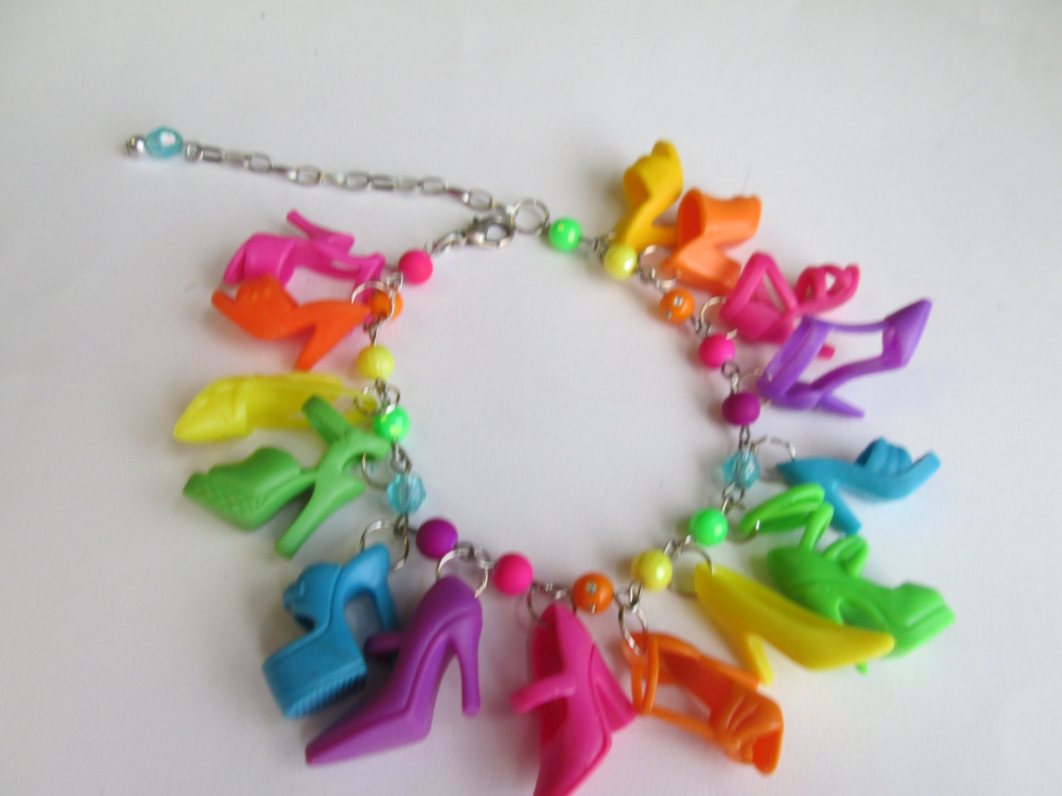 Tropical colored Beaded Barbie Shoe bracelet by ZoesBarbieShoes
