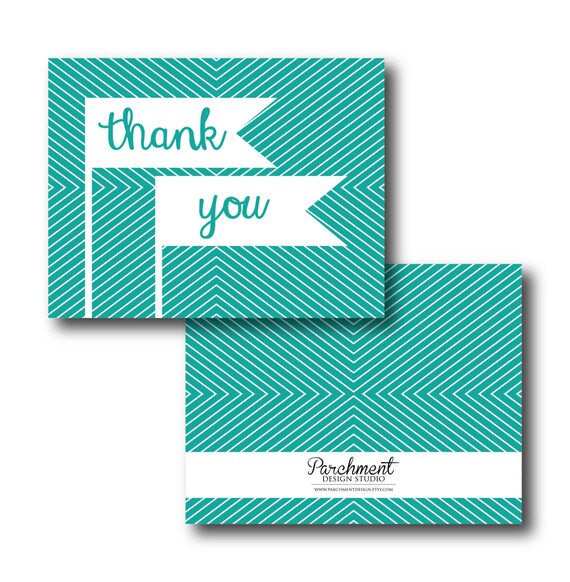 Thank You Cards - Pennant Banner Thank You Cards - Set of 10 - Stocking Stuffer Il_570xn