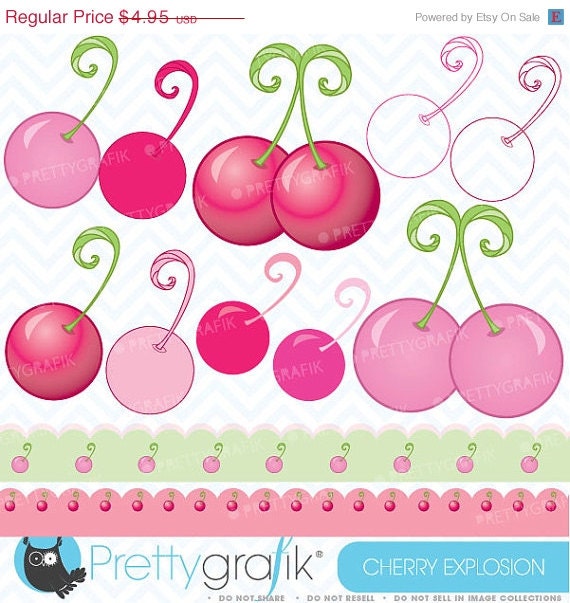 40% OFF SALE Cherry clipart commercial use, vector graphics, digital clip art, digital images - CL393 Il_570xn