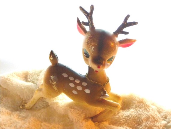 vintage large reindeer christmas ornament brown by vintage large reindeer christmas ornament brown by