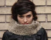 october trend / pastel grunge/ chunky knit cowl / taupe scarf / knit cowl scarf / oatmeal scarf / chunky scarf - BonniesCinematheque