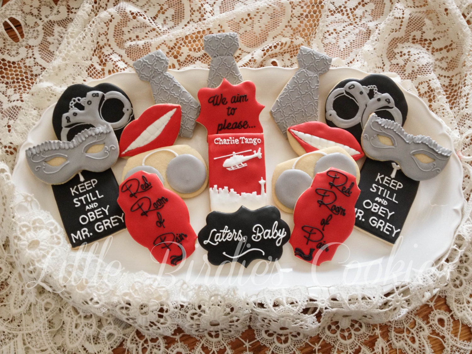 Bachelorette Party Cookie Favors - 1 dozen - 50 Shades of Grey Il_570xn