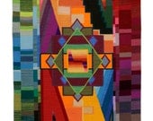 Sum of the Parts, Lisa Trujillo, 48"x72", Modern blanket, handwoven wool tapestry - Centinela