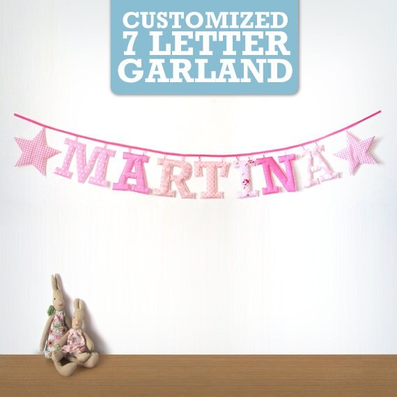 Customized Handmade Fabric Garlands - 7 Letter Name Il_570xn